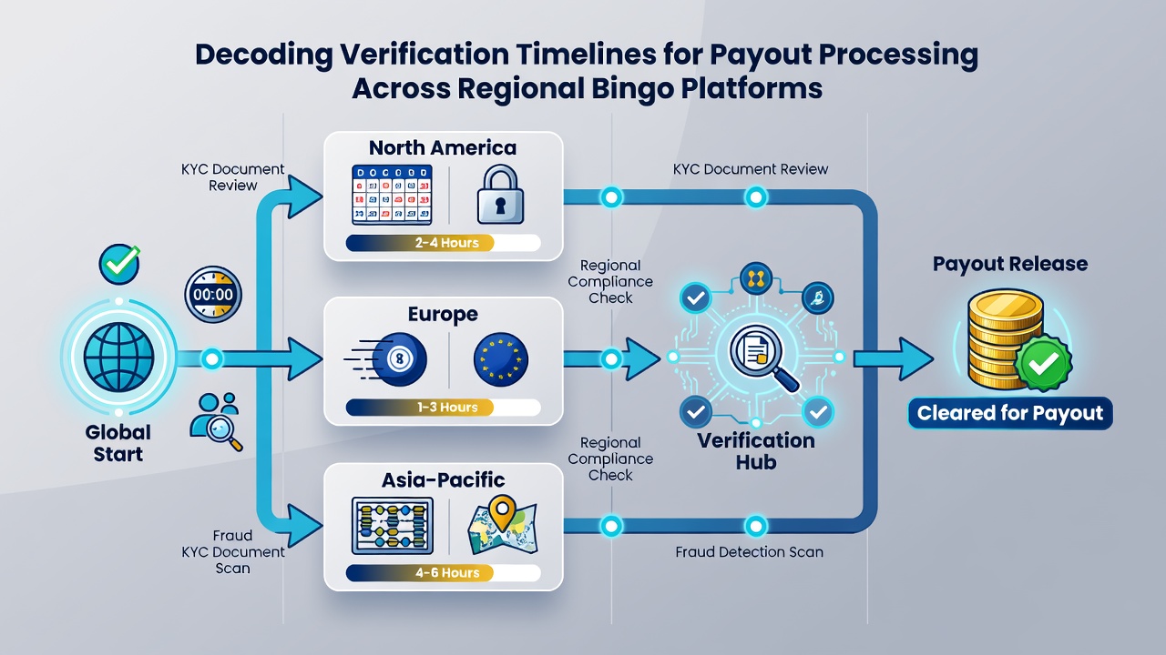 Regional compliance flowchart illustrating verification steps for bingo payouts